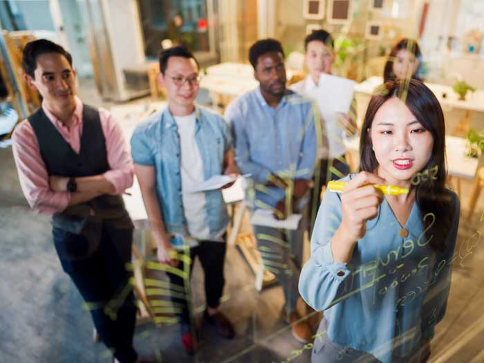 Group of people having a business meeting in the office 